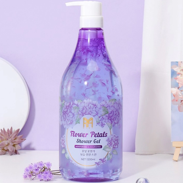 شاور ژل بدن گل اسطوخودوس مری بنفش کره ای اصل آبرسان و مغدی پوست بدن 1200 میل | Flower Petals lavender Shower Gel Moisturizing & Nourishing 1200ML